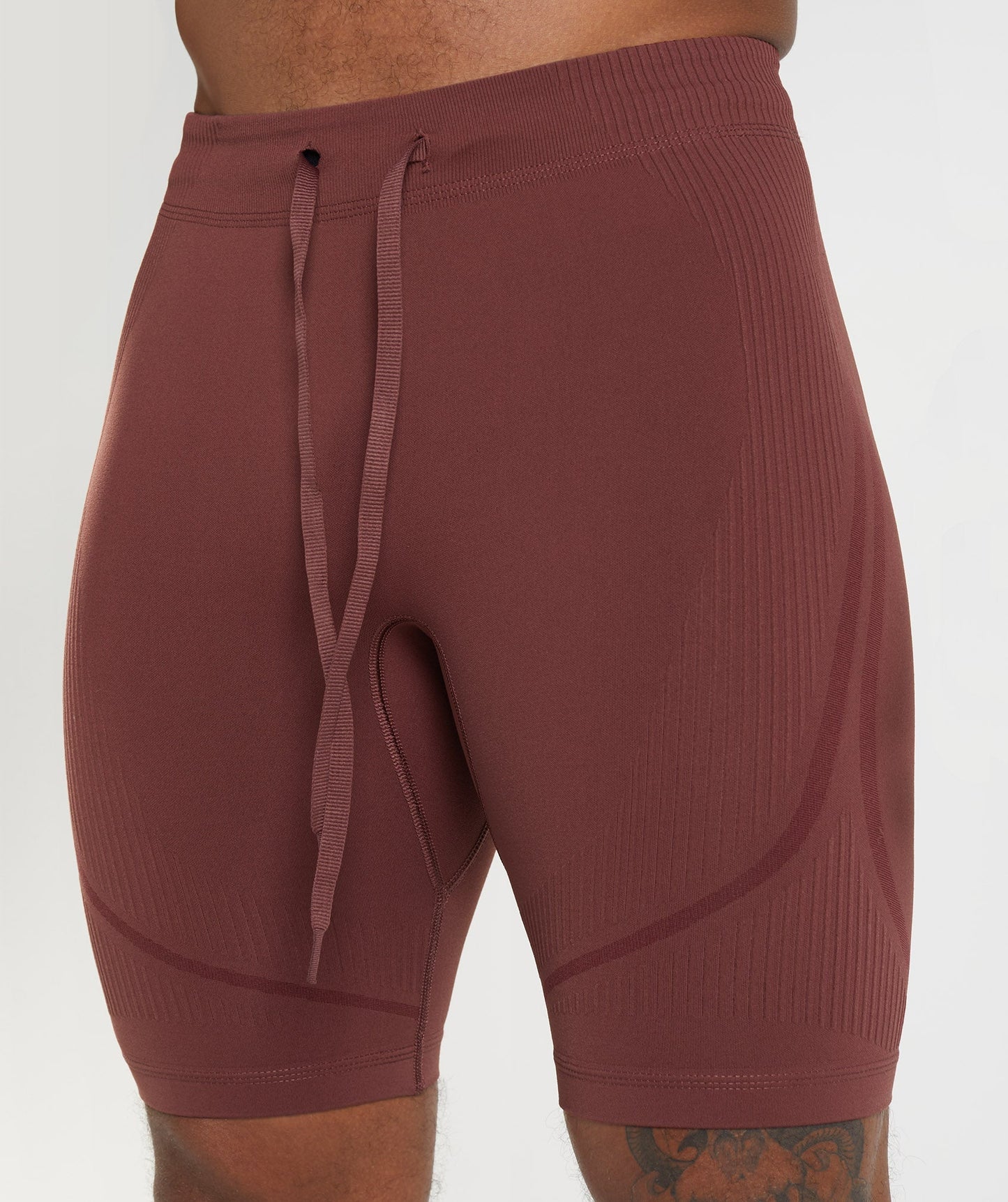 Gymshark 315 Seamless 1/2 Shorts - Cherry Brown/Athletic Maroon