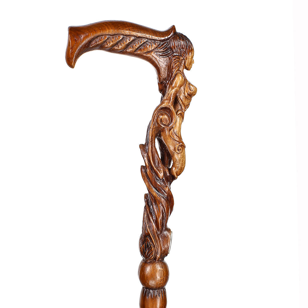 Forest fairy (dark) Artisan Intricate Handcarved Cane