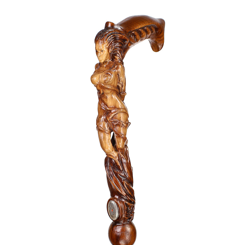 Forest fairy (dark) Artisan Intricate Handcarved Cane