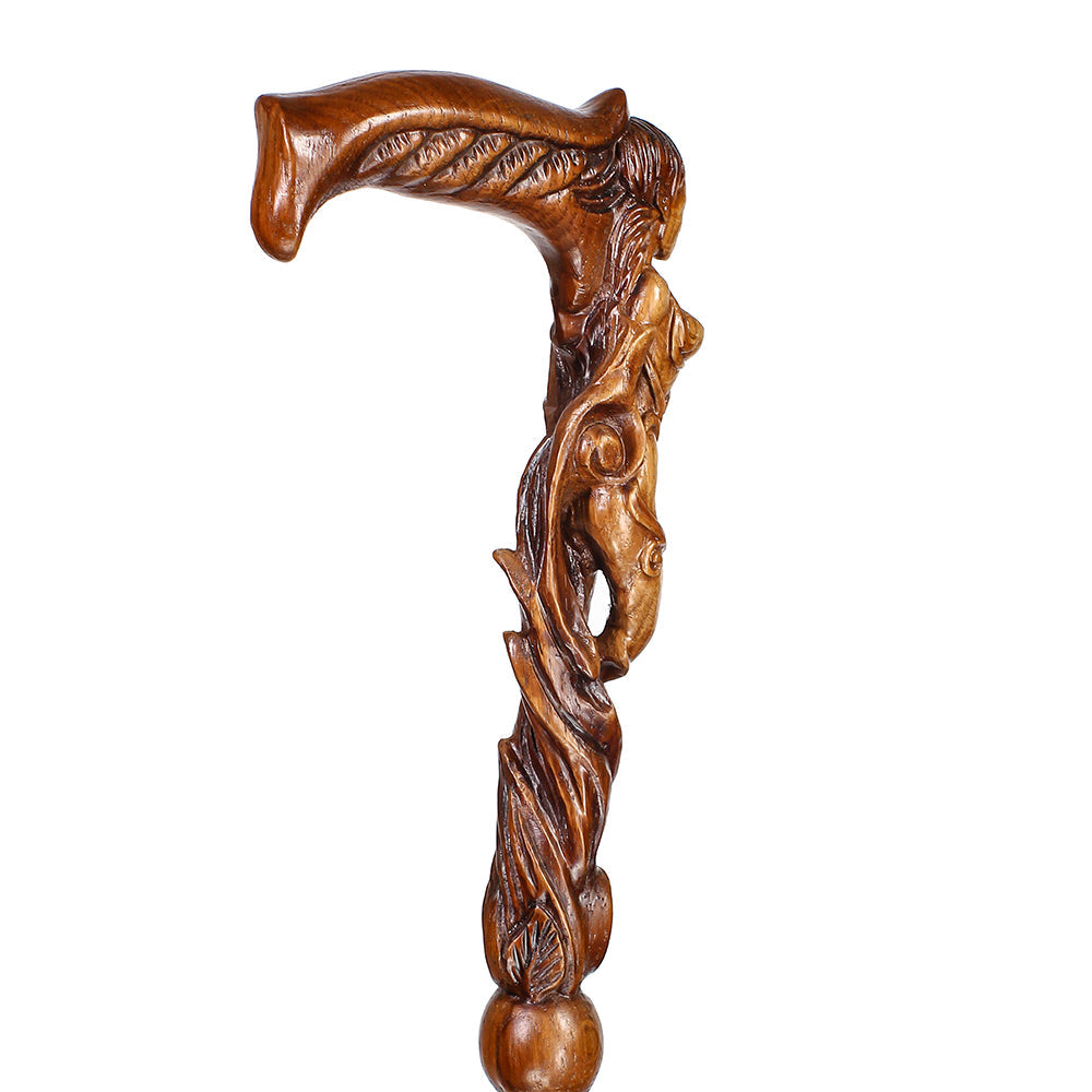 Forest fairy (dark) Artisan Intricate Handcarved Cane