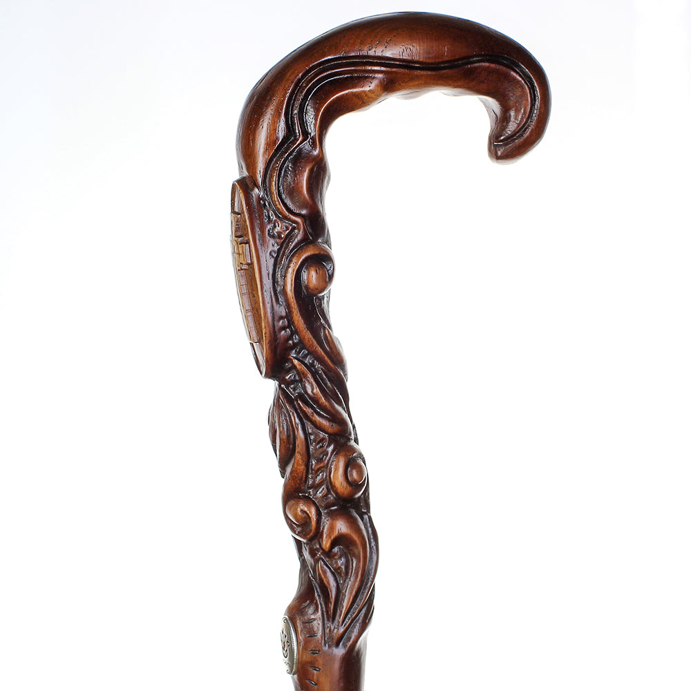 Pilgrims cane - Christian Cross Artisan Intricate Handcarved Cane