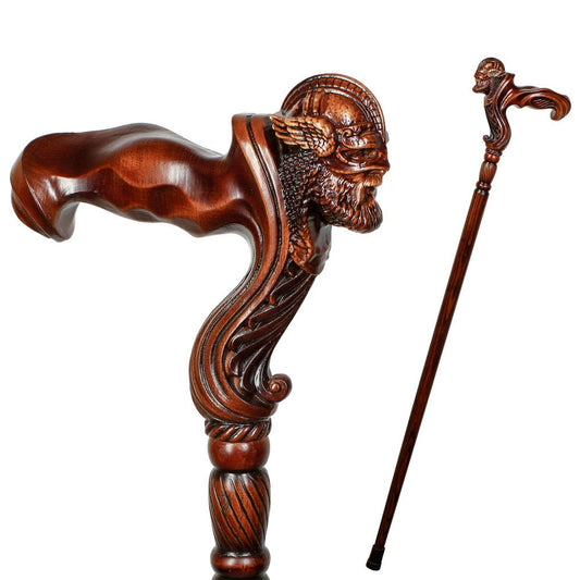 Scratch & Dent Viking Corsair Artisan Intricate Hand-Carved Walking Cane (Right hand only) V1450