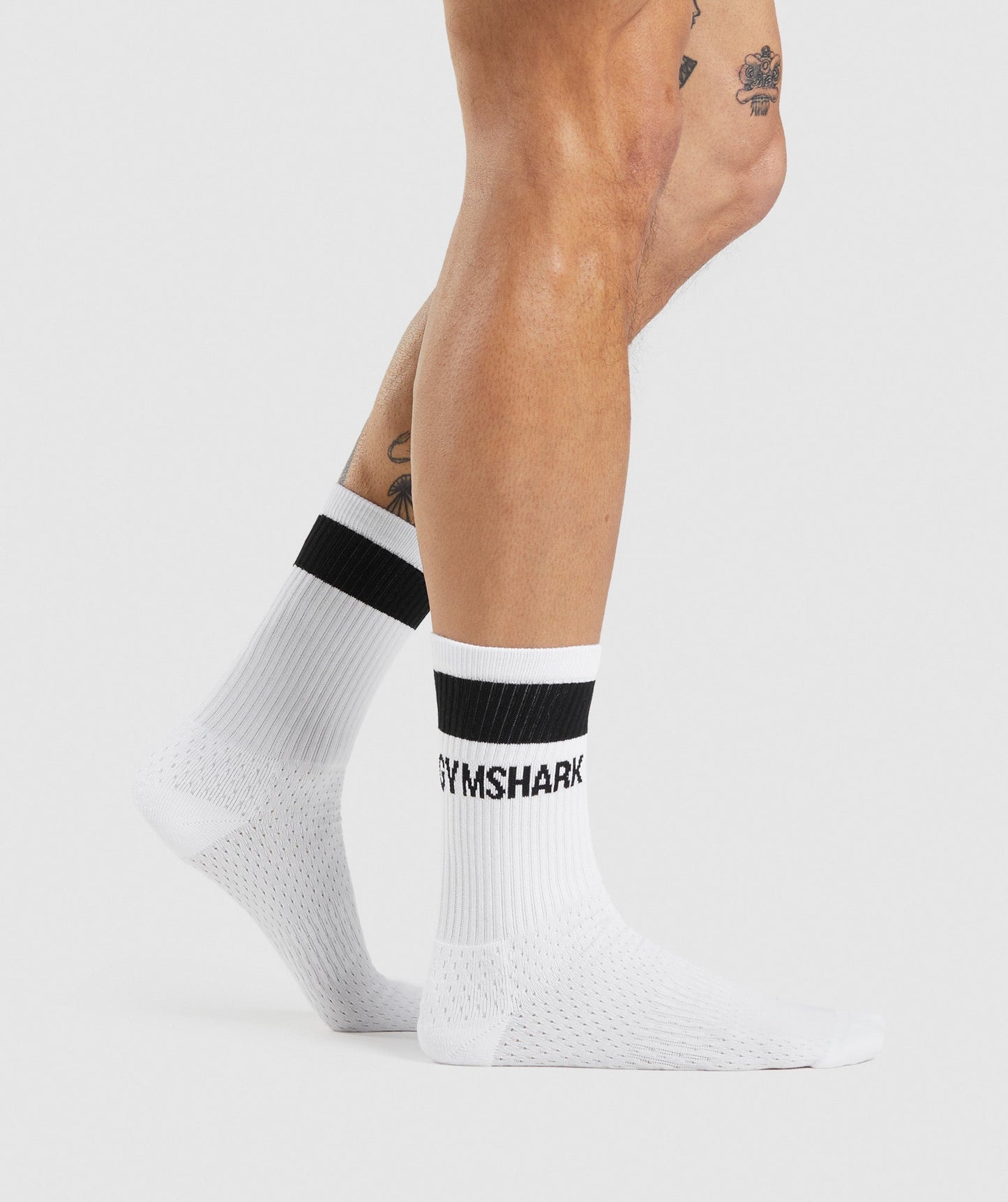 Gymshark Premium Logo Crew Socks - White