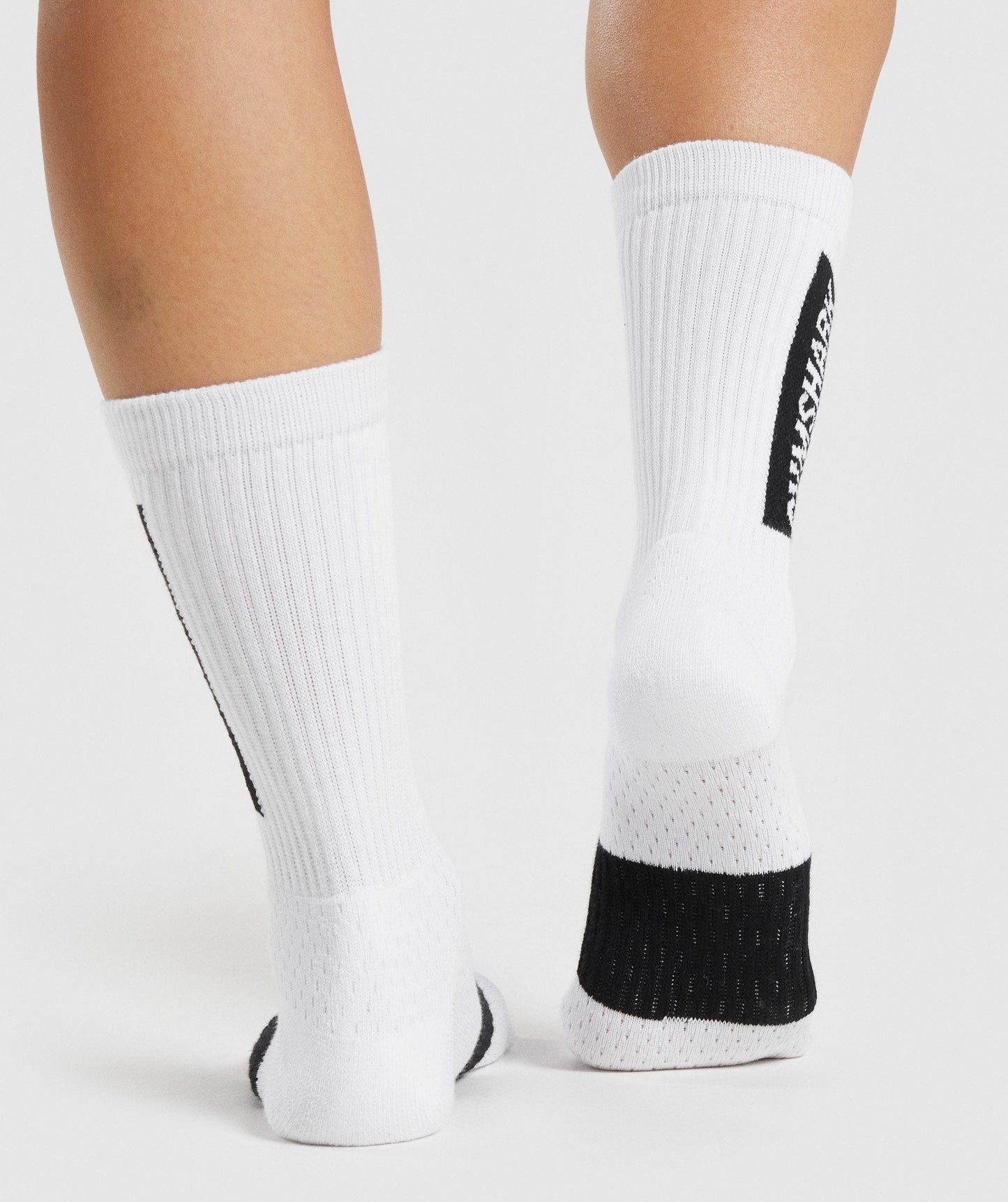 Gymshark Premium Logo Crew Socks (1pk) - White