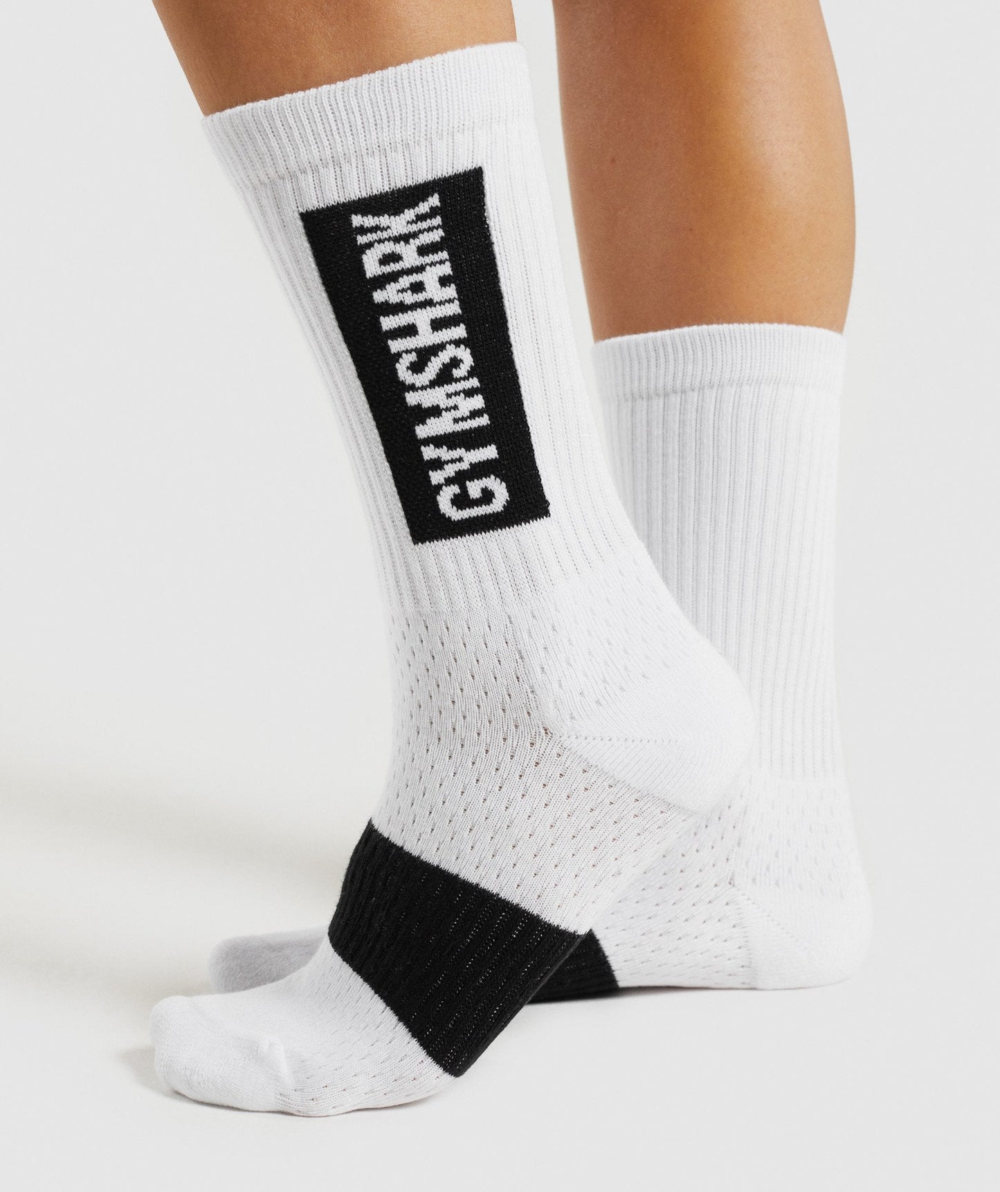 Gymshark Premium Logo Crew Socks (1pk) - White