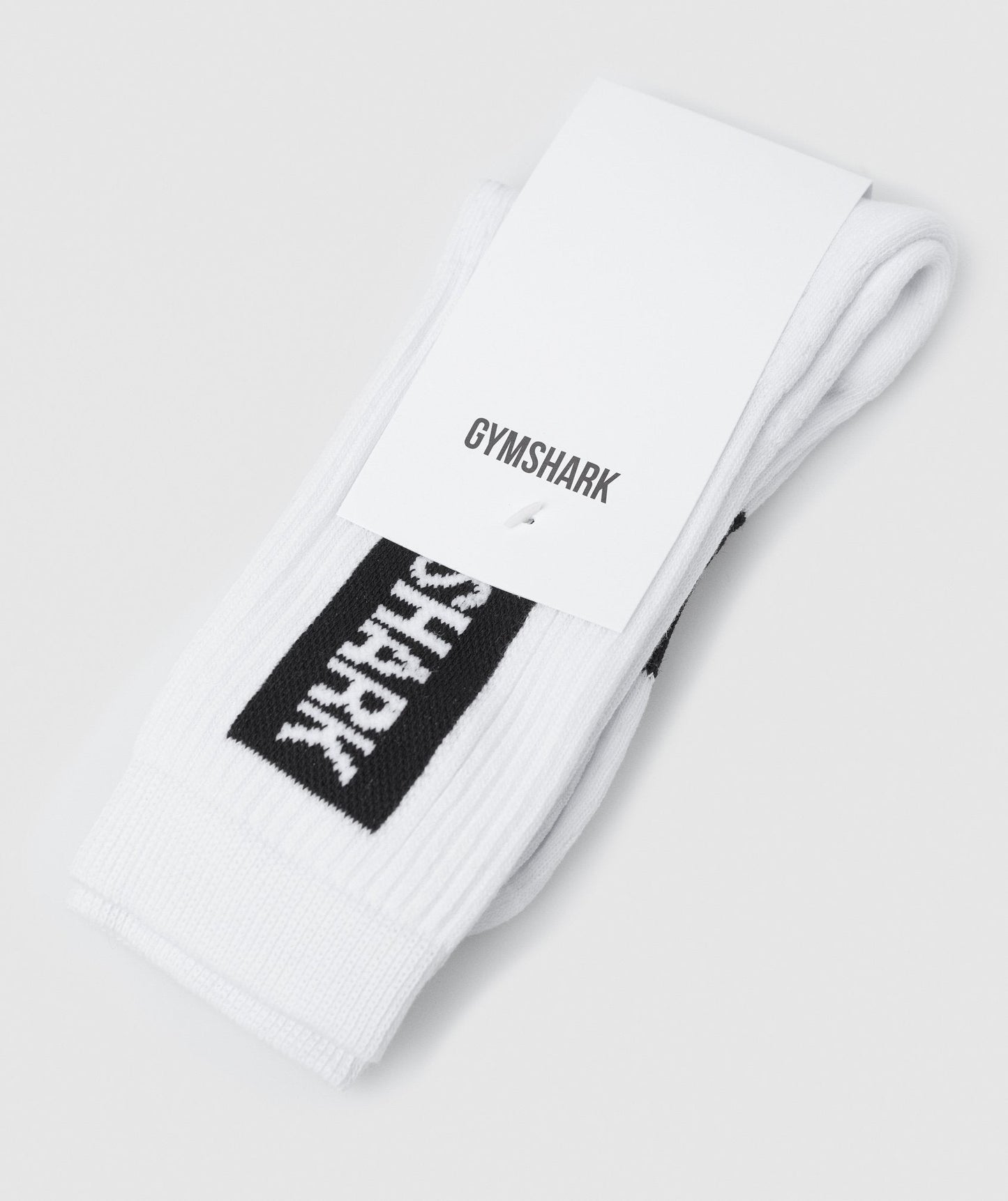 Gymshark Premium Logo Crew Socks (1pk) - White