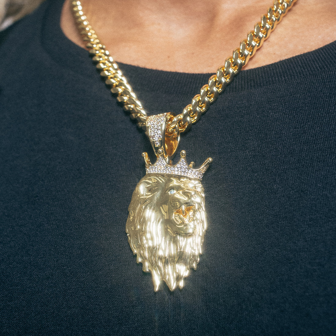 3D Boss Roaring Lion Necklace