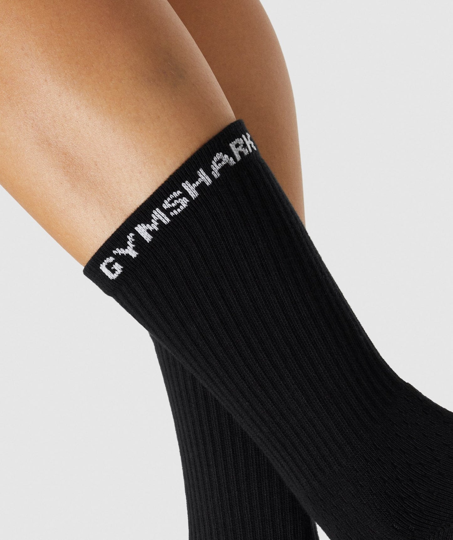 Gymshark Premium Logo Crew Socken 1pk - Schwarz