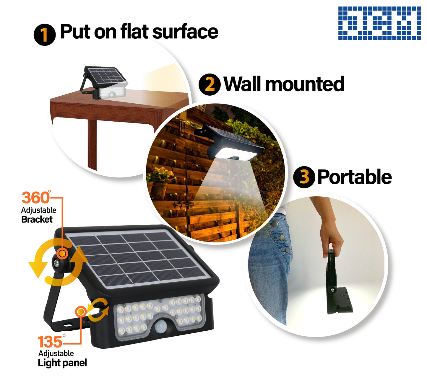 110-SFL0560 5W Solar LED Flood 6000K