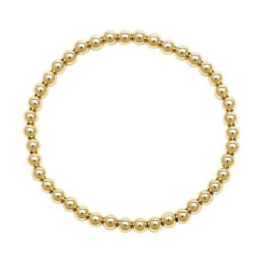 Perlenarmband aus Gelbgold, 4 mm