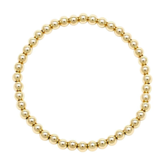 Perlenarmband aus Gelbgold, 5 mm