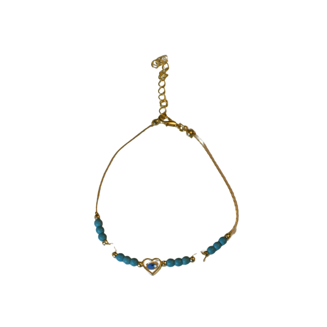 Turkuaz Heart Anklet