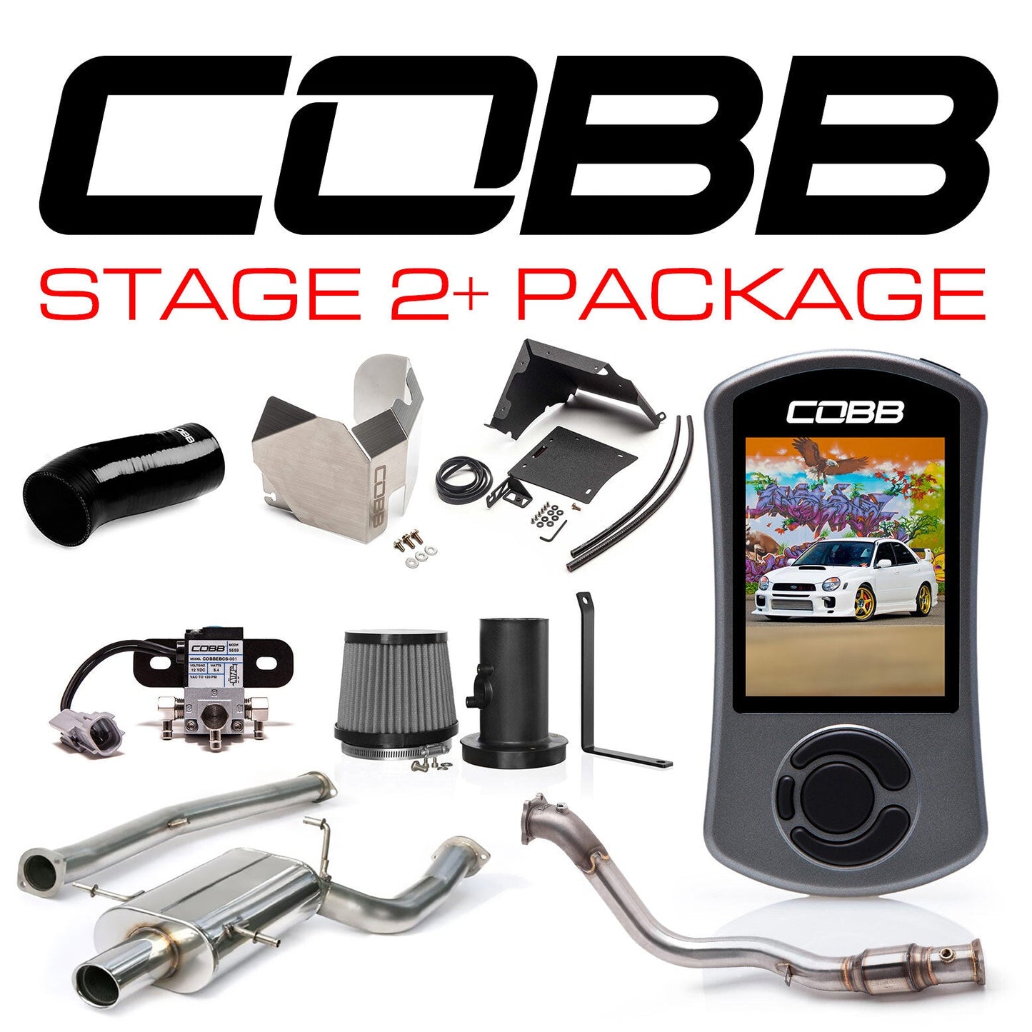 COBB Subaru 02-05 WRX Stage 2+ Power Package mit V3 (cobb612X02P-BK)