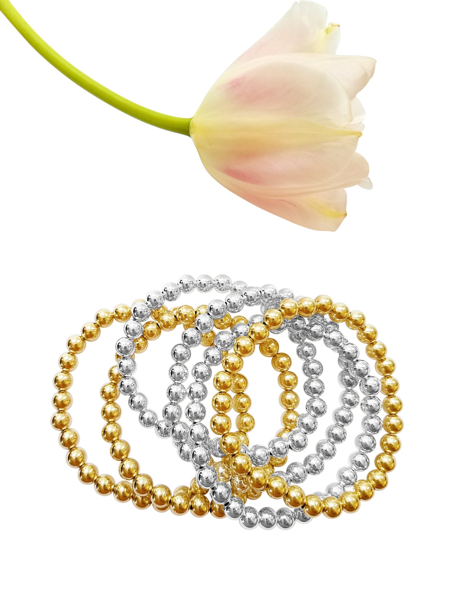 6mm Silberperlenarmband