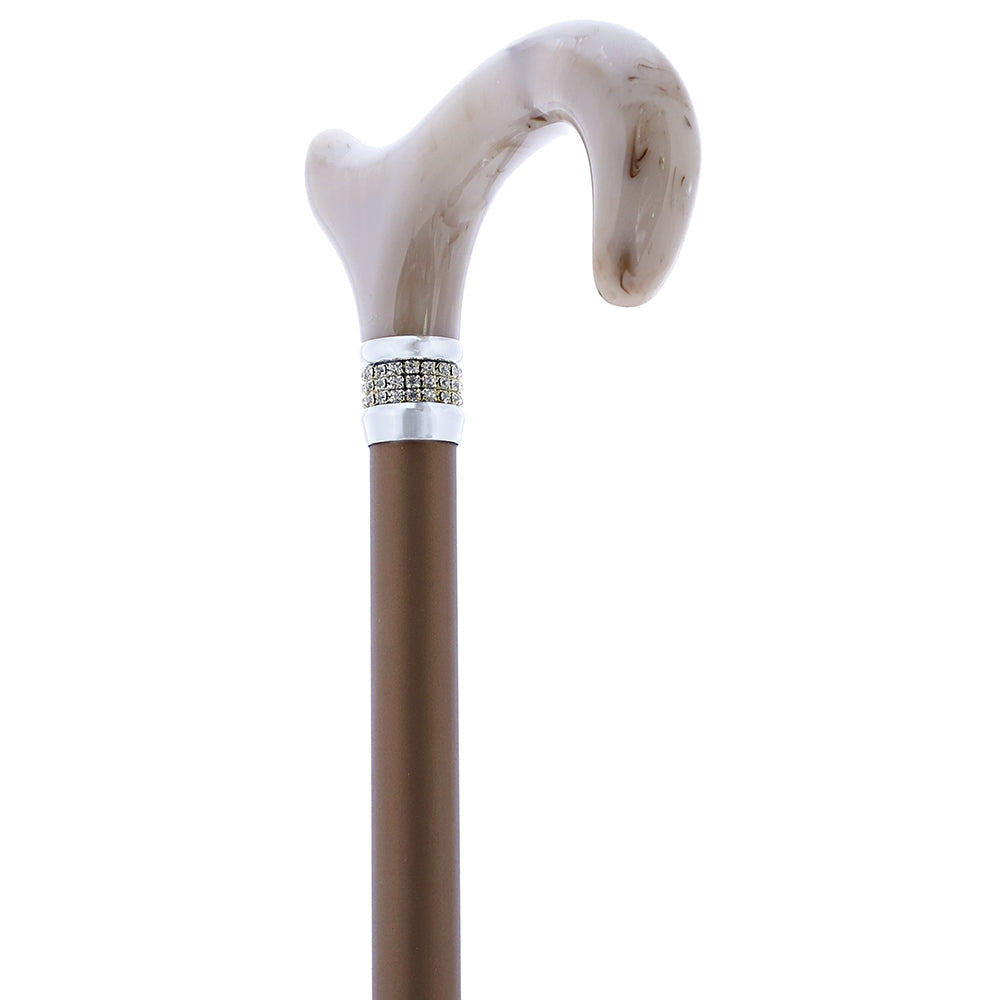 Scratch & Dent Champagne Pearlz Adjustable Cane w/ Rhinestone Collar V1685