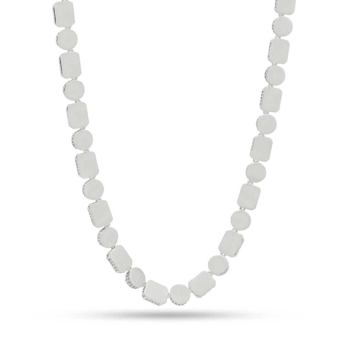 8mm Brilliant and Emerald-cut Clustered Tennis Chain