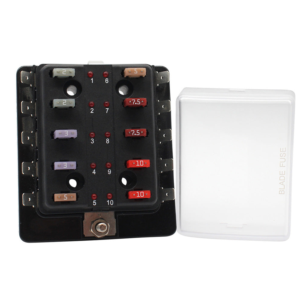 कोल हर्सी स्टैंडर्ड 10 मिनी सीरीज फ्यूज ब्लॉक w/LED इंडिकेटर [880026-BP]