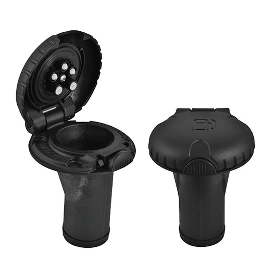 Attwood Deck Fill f/Carbon Canister System - Straight Body  Scalloped Black Plastic Cap [99DFCCSB1S]