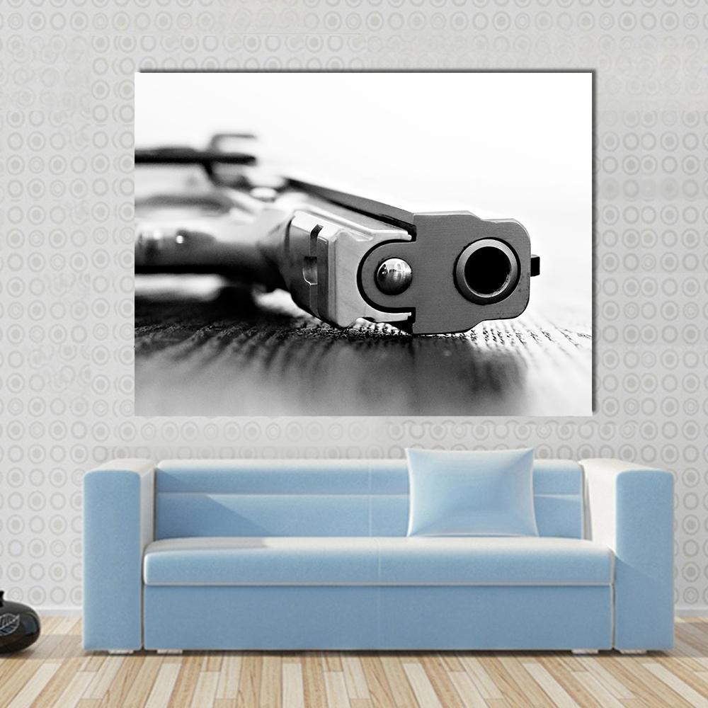 9mm Gun Canvas Wall Art-1 Piece-Gallery Wrap-48" x 32"-Tiaracle