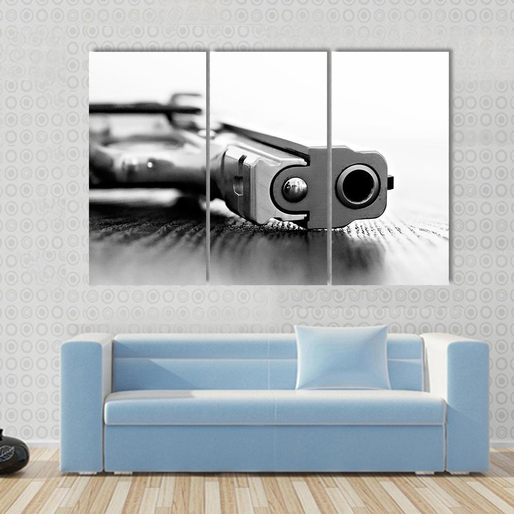 9mm Gun Canvas Wall Art-3 Horizontal-Gallery Wrap-37" x 24"-Tiaracle