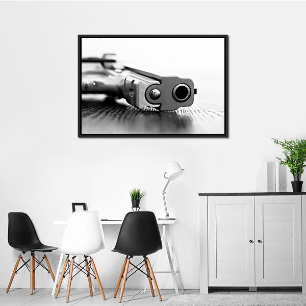 9mm Gun Canvas Wall Art-3 Horizontal-Gallery Wrap-25" x 16"-Tiaracle