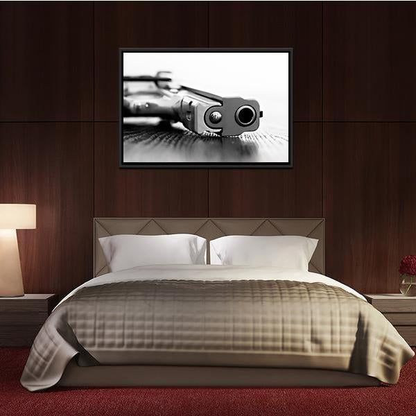 9mm Gun Canvas Wall Art-3 Horizontal-Gallery Wrap-25" x 16"-Tiaracle