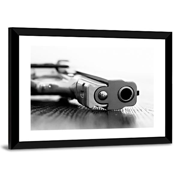 9mm Gun Canvas Wall Art-3 Horizontal-Gallery Wrap-25" x 16"-Tiaracle