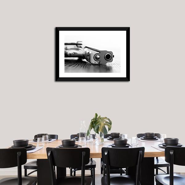 9mm Gun Canvas Wall Art-3 Horizontal-Gallery Wrap-25" x 16"-Tiaracle