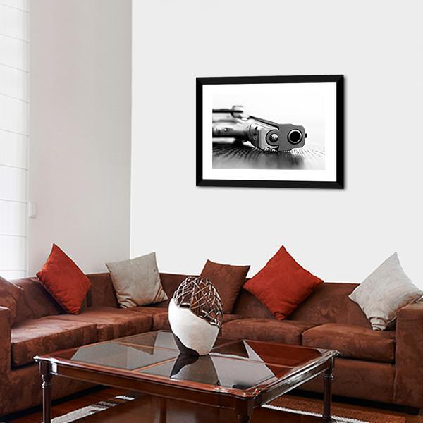 9mm Gun Canvas Wall Art-3 Horizontal-Gallery Wrap-25" x 16"-Tiaracle