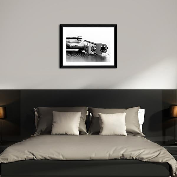 9mm Gun Canvas Wall Art-3 Horizontal-Gallery Wrap-25" x 16"-Tiaracle