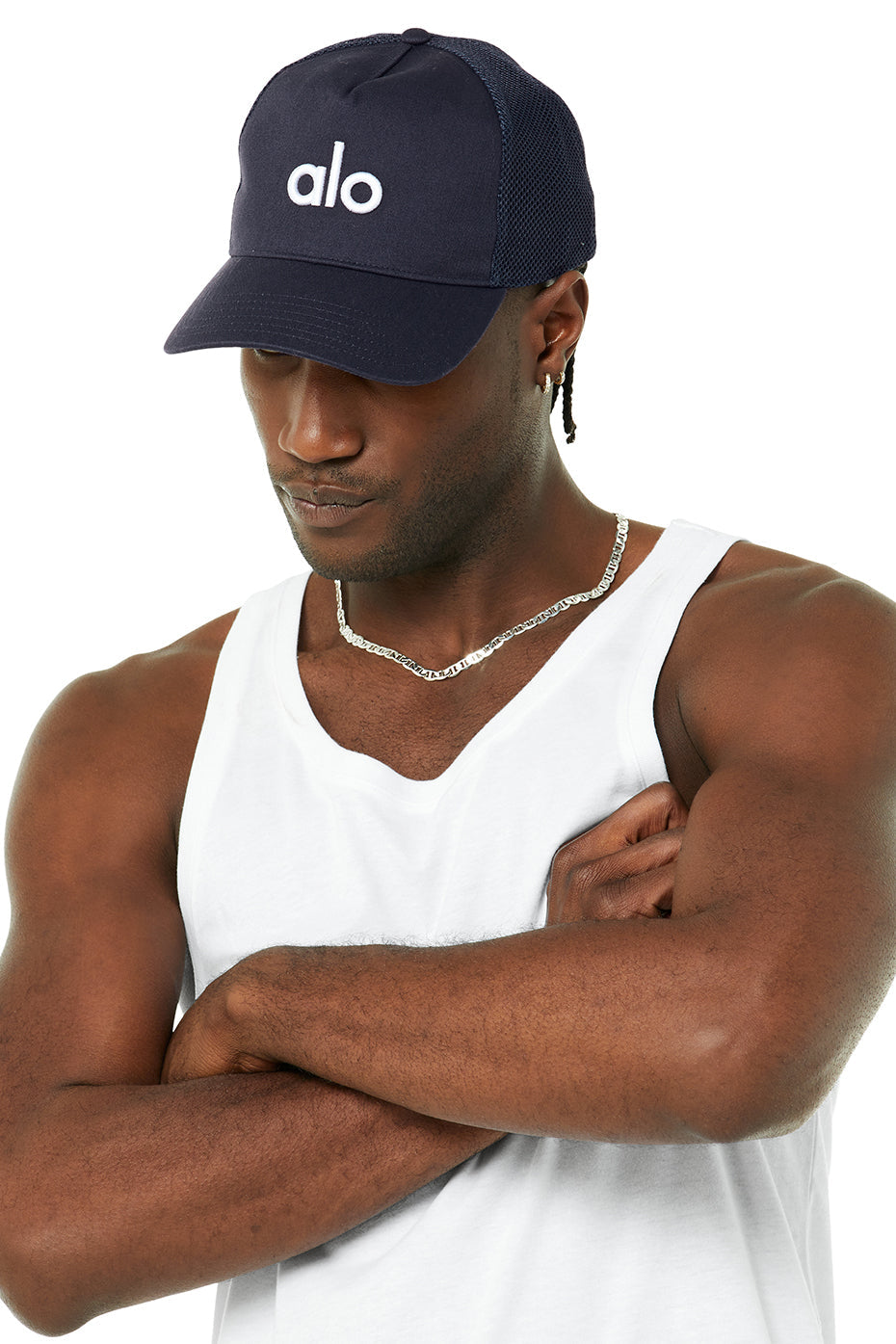 District Trucker Hat - True Navy/White