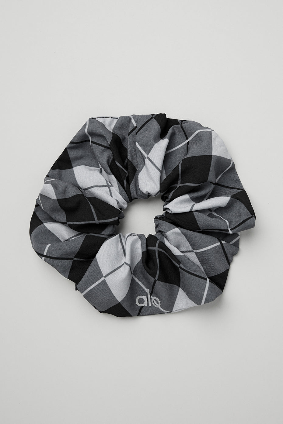 Argyle Oversized Scrunchie - Black/Anthracite