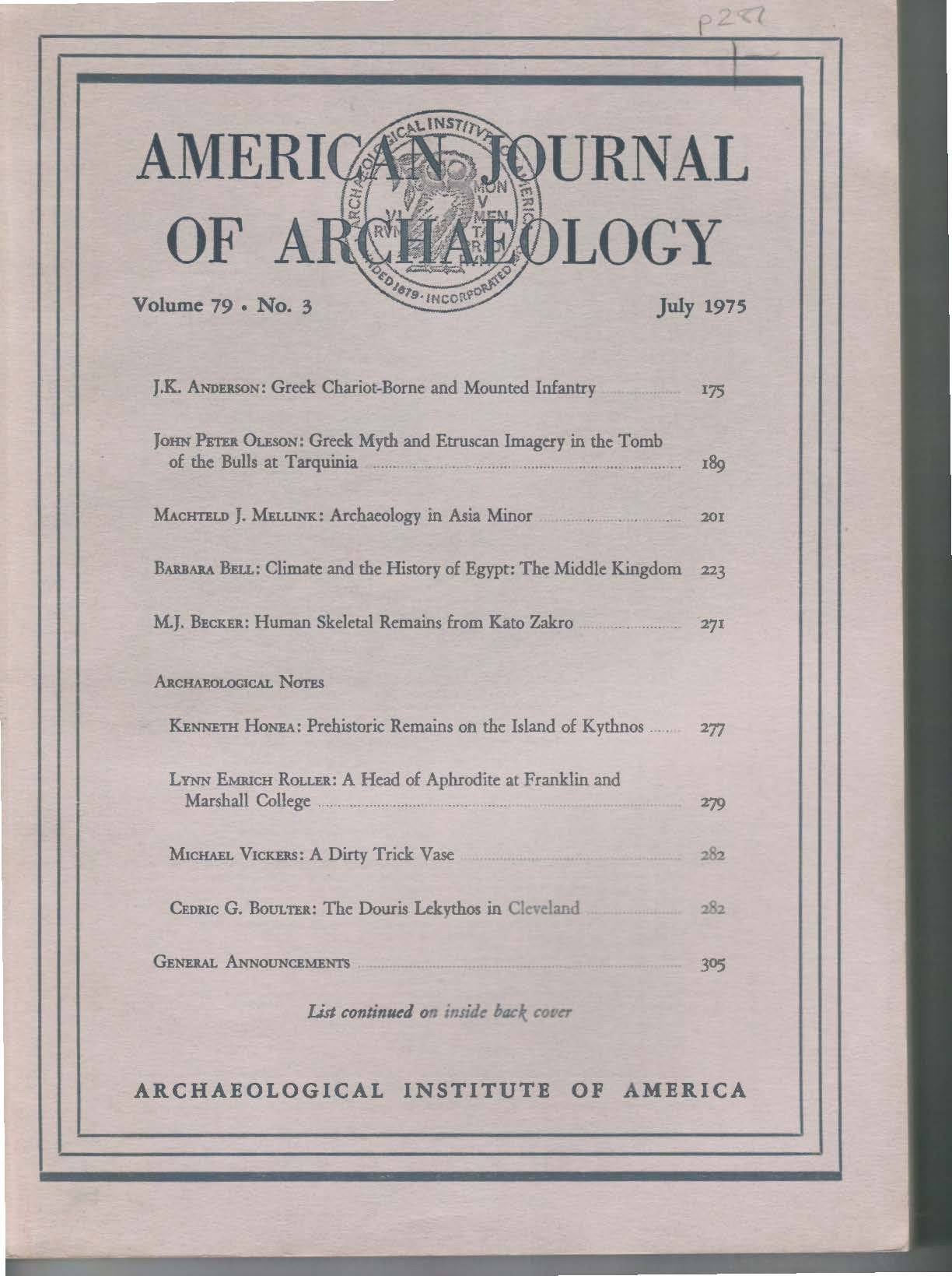 American Journal of Archaeology, Band 79, Nr. 3, Juli 1975