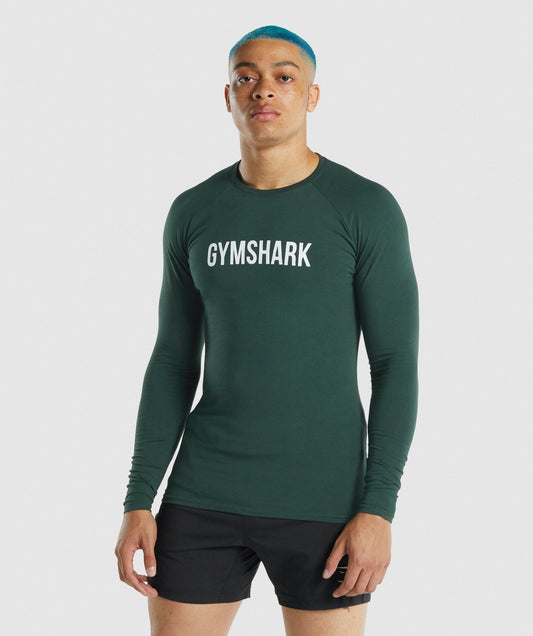 Gymshark Apollo Langarm T -Shirt - dunkelgrün