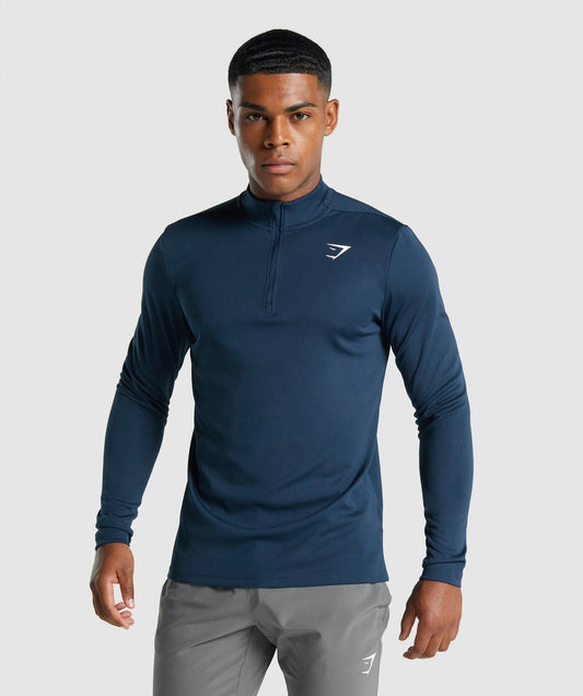 Gymshark Ankunft 1/4 Zip Pullover - Marine