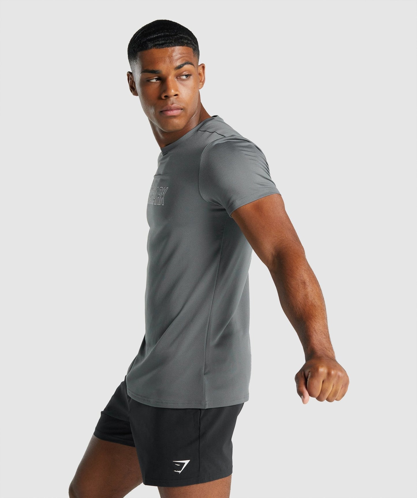 Gymshark Ankunft Grafisches T -Shirt - Holzkohle