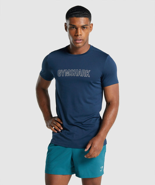 Gymshark Ankunft Grafisches T -Shirt - Marine