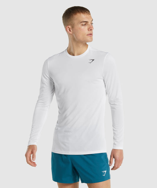 Gymshark Ankunft Langarm T -Shirt - Weiß