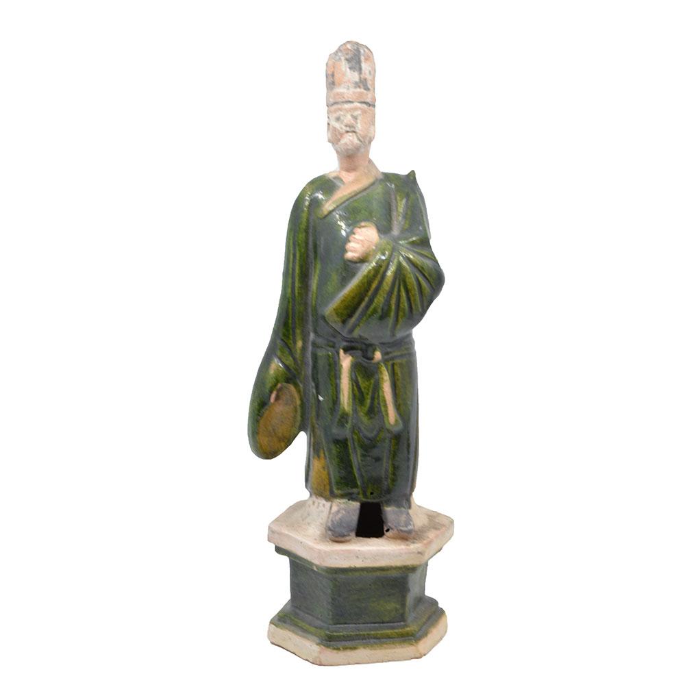 Ein chinesischer Begleiter mit Sancai-Glasur, Ming-Dynastie, ca. 1368-1644 n. Chr.