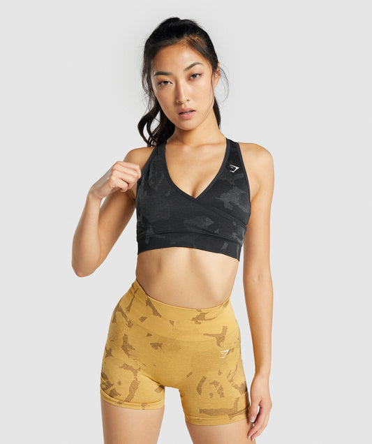 Gymshark Adapt Camo Seamless Sport BH - Savanna | Schwarz