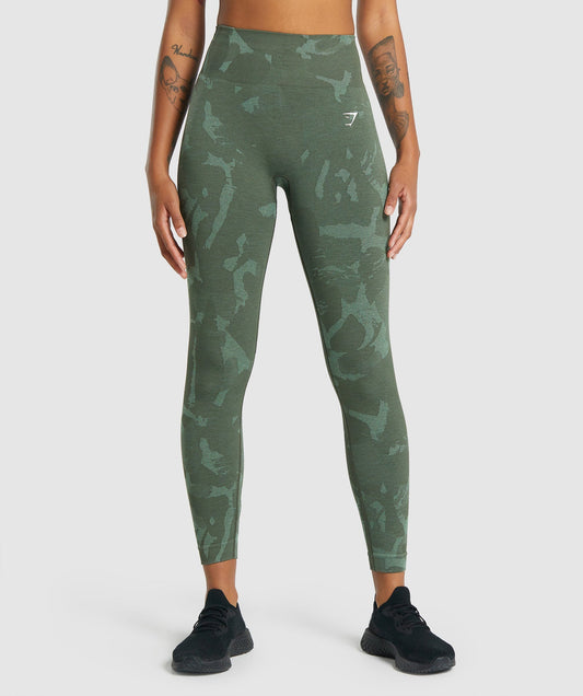 Gymshark Adapt Camo nahtlose Leggings - Savanna | Grün
