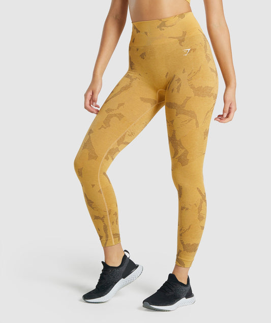 Gymshark Adapt Camo nahtlose Leggings - Savanna | Gelb