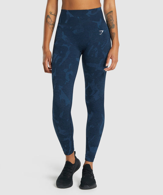 Gymshark Adapt Camo nahtlose Leggings - Savanna | Marine