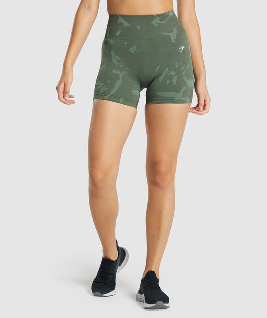 Gymshark Adapt Camo Seamless Shorts - Savanna | Grün
