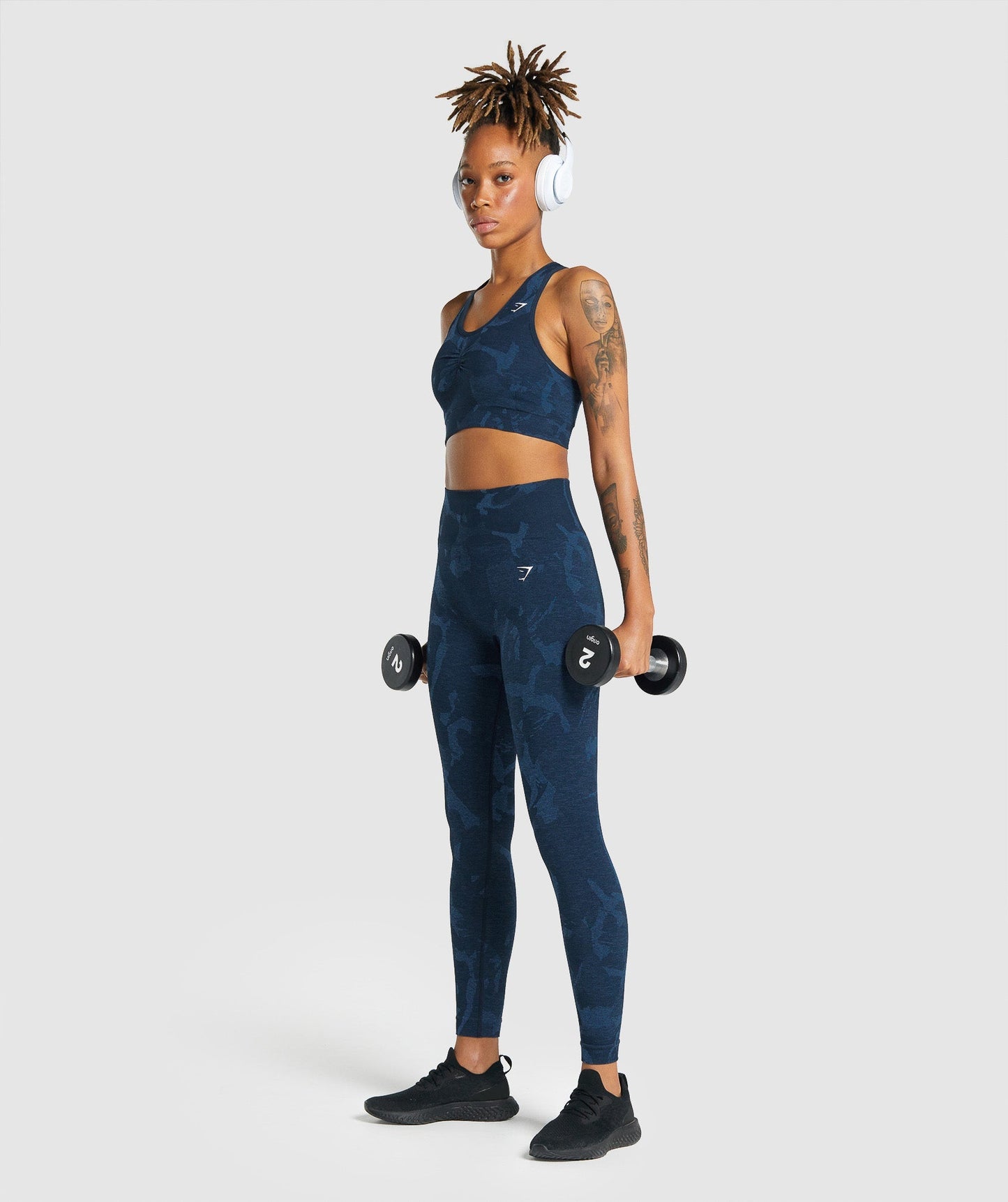 Gymshark Adapt Camo Seamless Racer Back Sports BH - Savanna | Marine