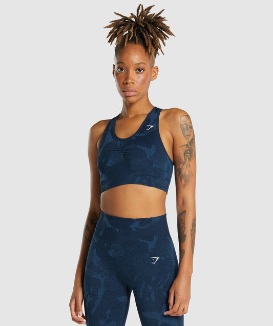 Gymshark Adapt Camo Seamless Racer Back Sports BH - Savanna | Marine