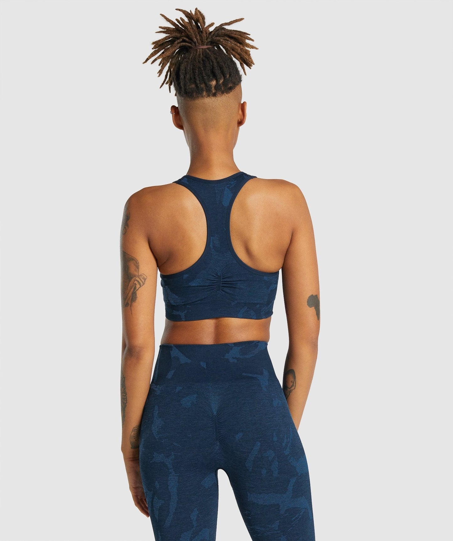 Gymshark Adapt Camo Seamless Racer Back Sports BH - Savanna | Marine