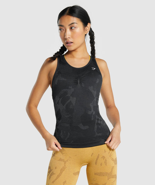 Gymshark Adapt Camo Seamless Tank - Savanna | Schwarz
