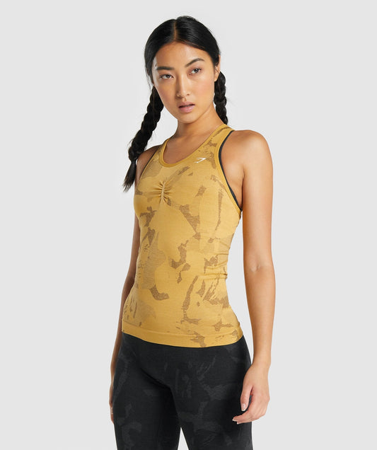 Gymshark Adapt Camo Seamless Tank - Savanna | Gelb