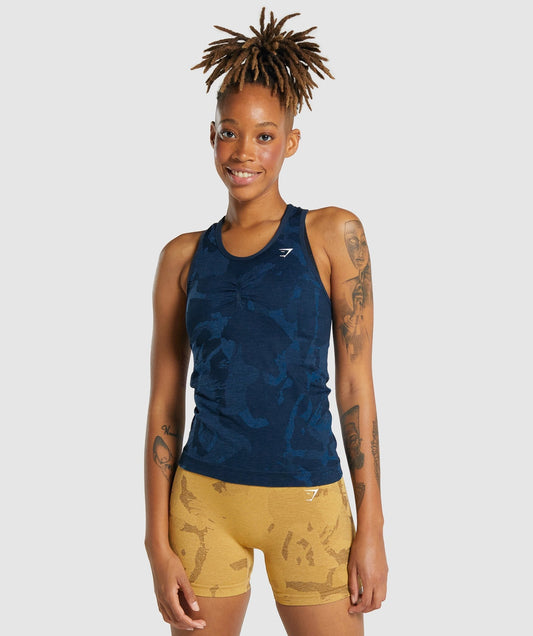Gymshark Adapt Camo Seamless Tank - Savanna | Marine